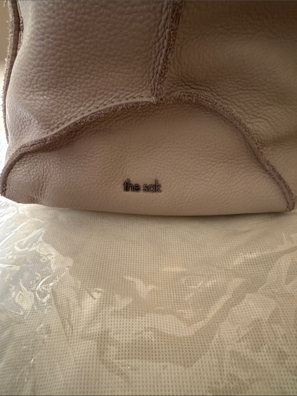 The Sak Soft Pebbled Leather Shoulder Bag in Taupe